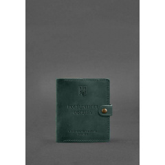 Кожаная обложка-портмоне для удостоверения офицера 11.0 зеленая Crazy Horse BlankNote Київ