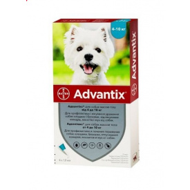 Капли Bayer Адвантикс Advantix от блох и клещей для собак весом 4-10 кг 4 пипетки х 1 мл 85910396