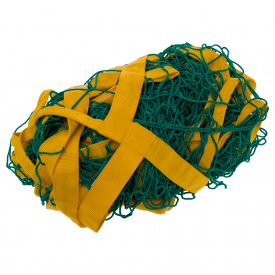 Сетка на ворота футбольные с карманами в углах «Евро стандарт» SP-Planeta SO-9568 7,32x2,44м Желтый-зеленый