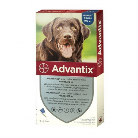 Капли Bayer Адвантикс Advantix от блох и клещей для собак весом до 25-40 кг 4 пипетки х 4 мл 85910434