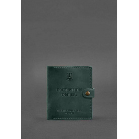 Кожаная обложка-портмоне для удостоверения офицера 11.0 зеленая Crazy Horse BlankNote
