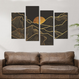 Модульная картина из четырех частей KIL Art Красивые абстрактные горы 89x56 см (647-42)