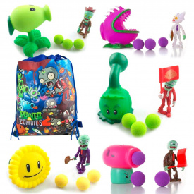 Набор фигурок героев игры и рюкзак Plants vs Zombies 5 комплектов Разноцветный (5rezger2)
