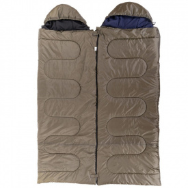 Спальный мешок одеяло с капюшоном двухместный CHAMPION Турист SY-4733 Оливковый