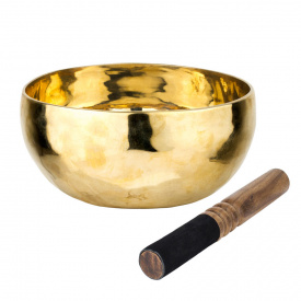 Поющая чаша Тибетская Singing bowl Ручная холодная ковка 24/24/11.7 см Бронза полированная (27398)