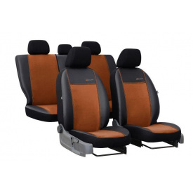 Фото - Авточехлы Suzuki Liana 2001-2007 Pok-ter Exclusive екокожа с коричневой вставкой алькантары Авточехлы Suzuki Liana 2001-2007 Pok-ter Exclusive екокожа с коричневой вставкой алькантары