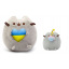 Набор мягких игрушек S&T Pusheen cat с сердцем 21х25 см и Кот с кексом 15х12 см Серый (n-10460) Тернопіль