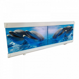 Экран под ванну The MIX Крепыш 4-Дельфина 160 см Синий