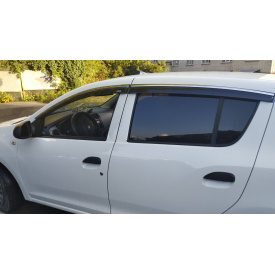 Ветровики с хромом (4 шт, Niken) для Dacia Sandero 2013-2020 гг.