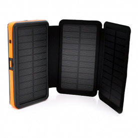 Повербанк Power bank RH-20000N6W 20000mAh Solar, Flashlight,Input:5V/2A(microUSB,TypeC),Output:5V/2А(2xUSB),Wireless charger,PD/QC3.0,rubberized case