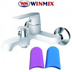 Смеситель для ванны короткий нос WINMIX Premium Tiger Euro White (белый) (Chr-009), Польша Запоріжжя