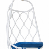 Підвісне крісло-гойдалка Лілія CRUZO натуральний білий ротанг (ks0009)