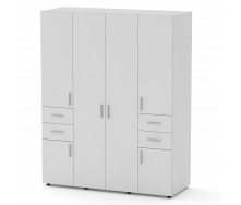 Шкаф с дверями и ящиками Компанит Шкаф-20 альба (белый)