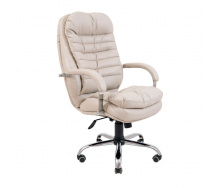 Офісне крісло керівника Richman Valencia VIP Хром M2 AnyFix Натуральна Шкіра Lux Італія Світло-сірий