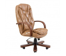 Офісне крісло керівника Richman Venice VIP Wood M1 Tilt Натуральна Шкіра Lux Італія Коричневий