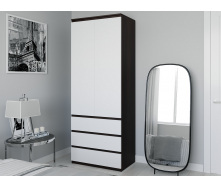 Шкаф со штангой для одежды Moreli T-211 2100x800x500 Венге темный-Белый