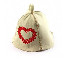 Банная шапка Luxyart Сердце ажур Белый (LA-474)