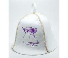 Банна шапка Luxyart Дівчинка і сніговик штучна повсть Біла (LA-72590)