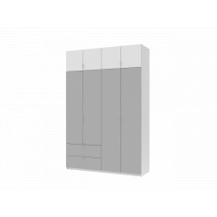 Распашной шкаф для одежды Doros Лукас Белый/Белый/Серый 160х50х240 (44900192) Винница