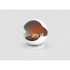 Дизайнерский напольный камин на биотопливе, биокамин Gloss Fire Sfera-m2 Белый Днепрорудное