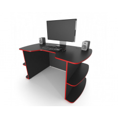 Стол геймерский ZEUS Floki-2 черный/красный с вырезом Полтава