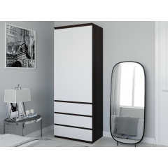 Шкаф со штангой для одежды Moreli T-211 2100x800x500 Венге темный-Белый Луцьк