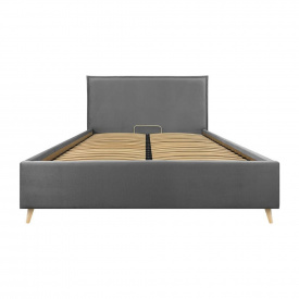 Кровать Richman Двуспальная Andrea Standart Wood На ножках 160 x 190 см Simple Серый
