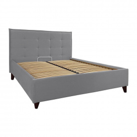 Ліжко Richman Двоспальне Monica VIP Wood На ніжках 160 x 190 см Lili Темно-сірий