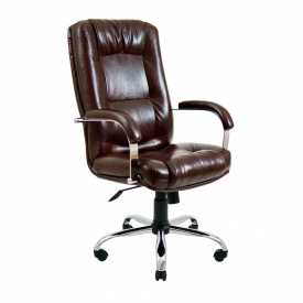 Офисное кресло руководителя Richman Alberto VIP Хром M2 AnyFix Натуральная Кожа Lux Италия Коричневый