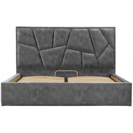 Ліжко Richman Двоспальне Mega Standart 180 x 200 см Bolzano Dk Grey Темно-сірий
