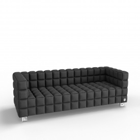 Трехместный диван KULIK SYSTEM NEXUS Ткань 3 Черный (hub_Rctj81071)