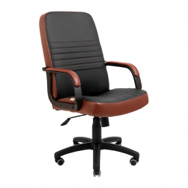 Офисное кресло руководителя Richman Prius Пластик Rich Zeus Delux M2 Anyfix Черно-коричневый