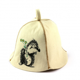 Банная шапка Luxyart Ежик влюбленный Белый (LA-405)