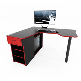 Геймерський ігровий стіл Comfy Home Kano-2 чорний/червоний