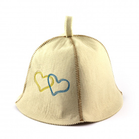 Банная шапка Luxyart Сердца Украины Белый (LA-370)
