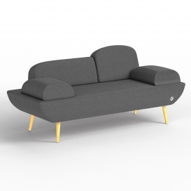 Двухместный диван KULIK SYSTEM LOFT Ткань Целый Серый (hub_IuPa60209)