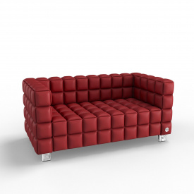 Двухместный диван KULIK SYSTEM NEXUS Экокожа 2 Красный (hub_HOet25880)