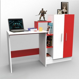 Комп'ютерний стіл Comfy Home ZC-1 Комфорт білий/червоний