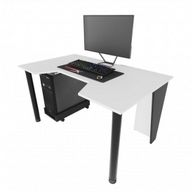 Геймерський ігровий стіл ZEUS GAMER-2 білий з чорним