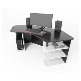 Геймерський ігровий стіл COMFY-HOME Karbid чорна основа-білі боковини