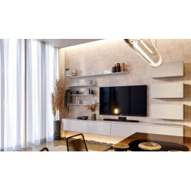 Moдульная стенка в гостиную Миро-Марк Box TV5 минимализм Глянец белый (53938)