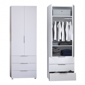 Шкаф для одежды "Саванна" К-823 DiPortes Белый матовый (80/230/55) МДФ