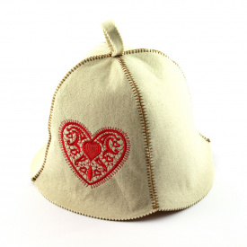 Банная шапка Luxyart Сердце с узором Белый (LA-475)