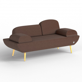 Двухместный диван KULIK SYSTEM LOFT Ткань Целый Шоколадный (hub_Xozc41884)