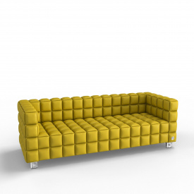 Тримісний диван KULIK SYSTEM NEXUS Екошкіра 3 Жовтий (hub_Gfuy65158)