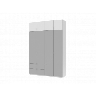 Распашной шкаф для одежды Doros Лукас Белый/Белый/Серый 160х50х240 (44900192)