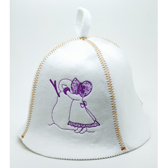 Банна шапка Luxyart Дівчинка і сніговик штучна повсть Біла (LA-72590)