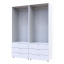 Распашной шкаф для одежды Гелар комплект Doros Белый 2+2 ДСП 155х49,5х203,4 (42002117) Ужгород