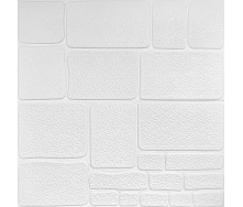 Самоклеюча 3D панель Sticker Wall Камінь білий 700х700х6мм