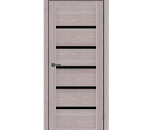 Дверне полотно MS Doors TEXAS 80 см Дуб сірий чорне скло